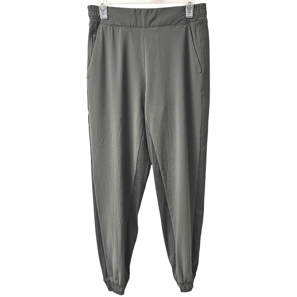 Athleta Textured Brooklyn Jogger Womens 6 Gray Excellent High Rise Tapered Pants